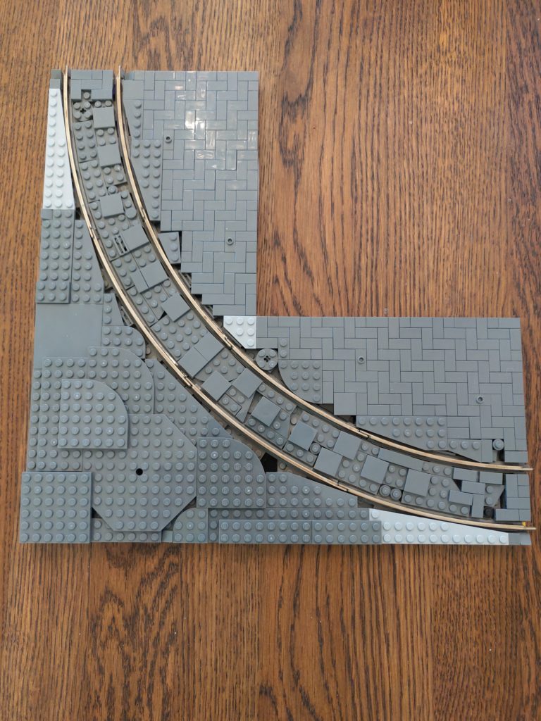 Road with tramline for corner 44x44